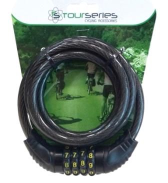 BICYCLE PARTS - LOCK - COMBINATION CABLE LOCK, 12MM X1800MM / 72 (RE - SETABLE)