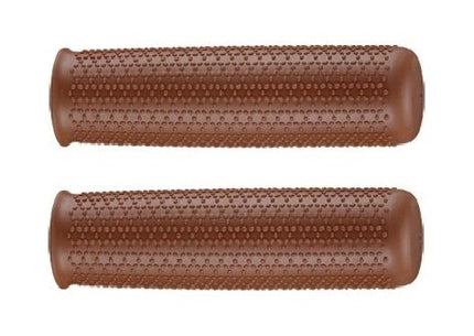 BICYCLE PARTS - GRIPS, 115MM, CLOSED END TYPE, TPR, GREAT RETRO BROWN