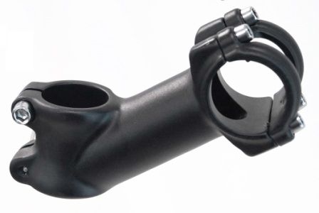 BICYCLE PARTS - AHEAD STEM - 90MM EXT, 35 DEGREE, 28.6MM DIA., 31.8MM BB, MATT BLACK