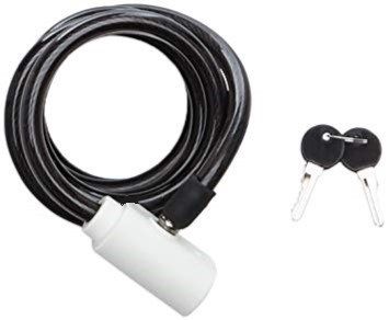BICYCLE PARTS - LOCK CABLE, 8MM X 1850MM, KEY LOCK, LUMA NO1 LOCK BRAND IN SPAIN (NO MOUNTING BRACKET)