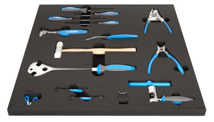 Unior 14 Piece Workbench Tool Tray For Master Workbenches - Quality Bicycle Maintenance Tools Set - Durable Foam Organizer