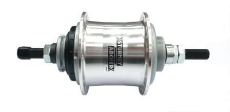 BICYCLE PARTS - STURMEY ARCHER 3SP HUB, FREEWHEEL, SRF3 , 36HOLE , POLISHED SILVER . 117MM (INCLUDES SHIFTER KIT)