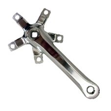 BICYCLE PARTS - RH CRANK 175MM, BCD 130MM, ALLOY HIGH POLISHED SILVER
