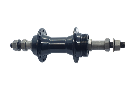 BICYCLE PARTS - HUB ALLOY SCREW ON NUTTED BLACK 36H (135MM OLD)
