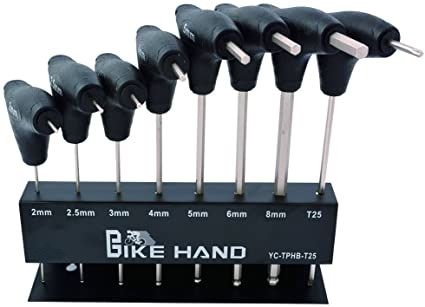 BICYCLE PARTS - TOOL SET, TWIN HEAD WRENCH (8 PCE SET IN STORAGE CRADLE) 2 - 8MM HEX & T25