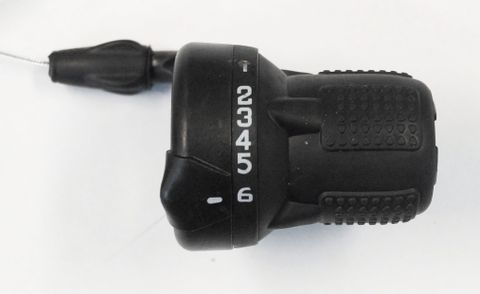 BICYCLE PARTS - SHIFTER - 6 SPEED GRIP SHIFTER, INDEXED