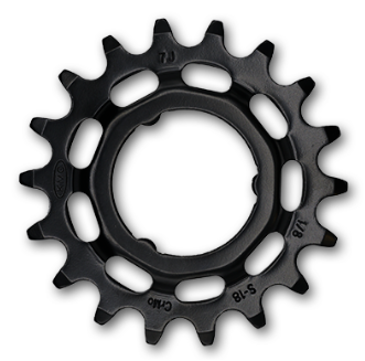 KMC 18 Tooth Bicycle Sprocket 1/2 X 1/8 Black Cr-mo For E-bikes Internal Gear Hubs Coaster Brakes
