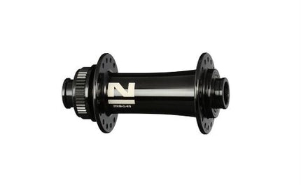BICYCLE PARTS - HUB NOVATEC BRAND – FRONT - 12MM T/A (100MM OLD) - CENTERLOCK DISC - 32H - SEALED BEARINGS – BLACK - W/NOVATEC LOGO