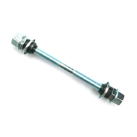 BICYCLE PARTS - AXLE - REAR BMX, 3/8 X 26T X 165MM, SILVER AXLE WITH CONE & NUT