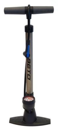 BICYCLE PARTS - BETO COBRA FLOOR PUMP, ALLOY BARREL, 160 PSI W/GAUGE, AUTO SWITCHING SMART VALVE HEAD, A/V & F/V