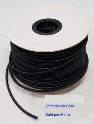 BICYCLE PARTS - BUNGEY CORD - LITTLE GRIPPA, 8MM SHOCKCORD, 3 METRE LENGTH WITH CLASP