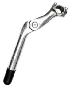 BICYCLE PARTS - H/BAR STEM, ADJUSTABLE, ALLOY, SILVER, QUILL L:180MM, DIA 25.4MM, EXT 110MM, H/BAR DIA 25.4MM