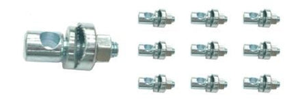 BICYCLE PARTS - BINDER BOLT - M6 X 19MM, FOR BRAKE SHOES, SILVER (BAG OF 10)