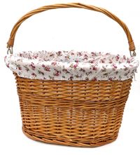 BICYCLE PARTS - BASKET - FRONT, WICKER, Q/R, WITH HANDLE, 400MM X 300MM X 420MM