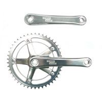 BICYCLE PARTS - CRANKSET STURMEY ARCHER 1/2X1/8, 46T ALLOY, ALL SILVER W170MM - (144 BCD)