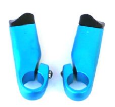 BICYCLE PARTS - BAR ENDS, BLUE, SHORT TYPE, 70MM, THUMB GROOVES