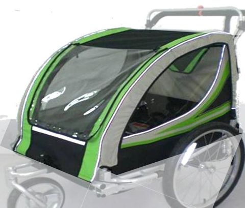 Replacement Cover For Bicycle Trailer/stroller In Green, Black, And Gray - Perfect Fit For Trailer 4524 - Durable Outdoor Protection
