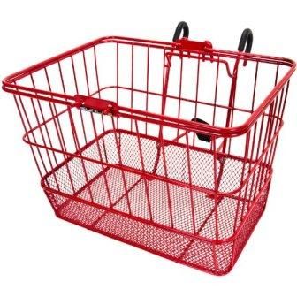 BICYCLE PARTS - BASKET - FRONT, MESH, CLEVER Q/R MOUNTING SYSTEM, RED, 34CM X 26CM X 24 CM