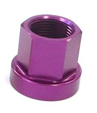 BICYCLE PARTS - ALLOY HUB AXLE NUT - M14, FLANGE TYPE, PURPLE