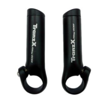 BICYCLE PARTS - BAR ENDS, ALLOY, STRAIGHT TYPE, 80MM WITH COMFORT THUMB GROOVES, BLACK