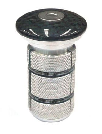 BICYCLE PARTS - THREADLESS TENSION ADJUSTER 1 1/8, FOR ID 22 - 25.4MM, H 32MM, CARBON TOP CAP