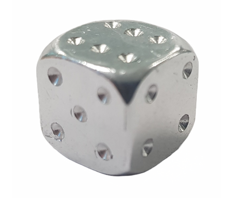 BICYCLE PARTS - VALVE CAP DICE ALLOY SILVER 12MM A/V