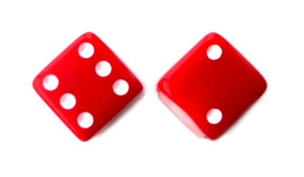 BICYCLE PARTS - VALVE CAP RED DICE A/V, BAG QTY 2