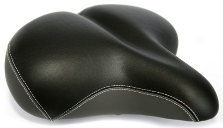 BICYCLE PARTS - SADDLE BLACK, EXERCISER, ULTIMATE COMFORT, PLUSH FOAM, WEBSPRING BASE, QUALITY VELO MANUFACTURED PRODUCT (28CM X 28CM)