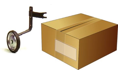 BICYCLE PARTS - TRAINING WHEELS 12 - 20, BLACK - HEAVY DUTY, COLOR BOX, BOX QTY 10