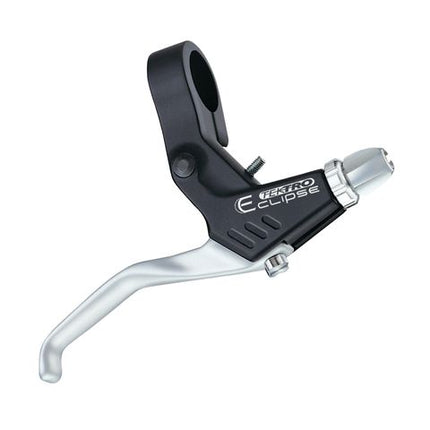 BICYCLE PARTS - BRAKE LEVERS - TEKTRO V - BRAKE LEVERS, 2 - FINGER, RIVET AND E - CLIP PIVOT DESIGN, SILVER LEVER/BLACK BRKT (SOLD IN PAIRS) (MT2.1)