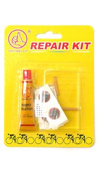 BICYCLE PARTS - REPAIR KIT, 6 X 15MM COLD PATCHES, 10CC RUBBER SOLUTION, METAL RASP