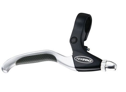 BICYCLE PARTS - TEKTRO LEVER - V - BRAKE LEVERS, SOLD AS A PAIR, SUITS RAPIDFIRE SHIFTERS, 4 FINGER, BLACK/SATIN SILVER LEVER W/KRATON RUBBER GRIP QUALITY TEKTRO PRODUCT (CL530 - RS)
