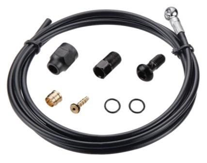 BICYCLE PARTS - TEKTRO/TRP BANJO HOSE KIT - 5.5MM - W/BANJO UNIT KIT - KEVLAR HOSE - LENGTH 1800MM - BLACK