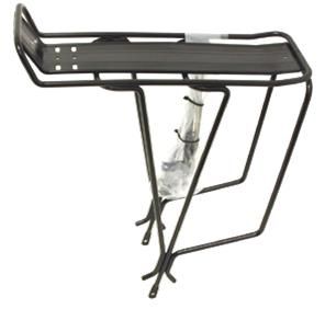 BICYCLE PARTS - CARRIER - REAR CARRIER, FOR 700C BIKES, WITH TOP PLATE, FITTINGS 20.5CM LONG, ALLOY, BLACK