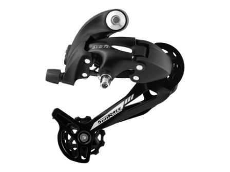 BICYCLE PARTS - REAR DERAILLEUR - 7/8 SPEED, LONG CAGE FOR 11 - 34T CASSETTE, WITH BRACKET/HANGER, FOR MTB, MEGA PULLEY, BLACK