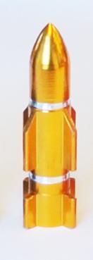 BICYCLE PARTS - SORRY TEMP O/S VALVE CAP ATOMIC ROCKET GOLD, A/V