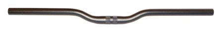 BICYCLE PARTS - HANDLEBAR 25.4MM, 62CM WIDE, 20MM RISE, 10 DEG SWEEP, BUTTED ALLOY, MTB BLACK