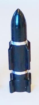 BICYCLE PARTS - VALVE CAP ATOMIC ROCKET BLACK, A/V
