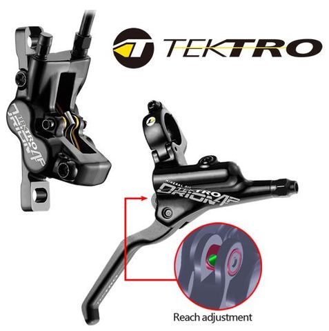 BICYCLE PARTS - HYDRAULIC DISC BRAKE KIT, TEKTRO, HD - M745F FRONT, ALLOY CALIPER AND LEVER, 1900MM HOSE, W/O ROTOR, 4 PISTON