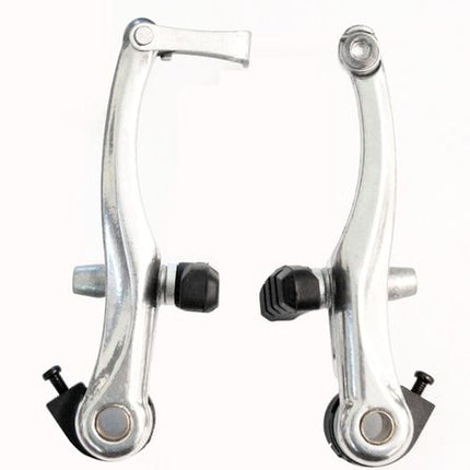 BICYCLE PARTS - BRAKE V BRAKE SET, 110MM ARMS, ALLOY, DUAL SPRING TENSION, SILVER (FRONT & REAR)