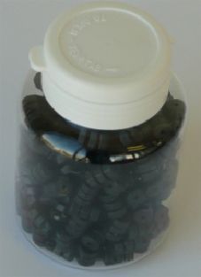 BICYCLE PARTS - O RING - FOR 1.6MM BRAKE CABLE, BLACK (BOTTLE OF 200)