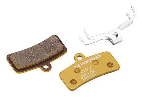 BICYCLE PARTS - DISC BRAKE PADS - FOR 4 PISTON CALIPER W/RETURN SPRING, SEMI METTALLIC YELLOW FOR HDM745/HDM735/HDE725/HDE720, Q10YS AND SHIMANO 4 PISTON, TEKTRO PART