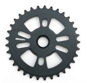 BICYCLE PARTS - CHAIN RING - DEFIANT, 24MM HOLE WITH TWO ADAPTORS TO CREATE 19MM OR 22MM HOLE, 33T, BLACK