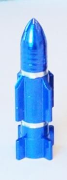 BICYCLE PARTS - VALVE CAP ATOMIC ROCKET BLUE, A/V (SOLD INDIVIDUALLY)