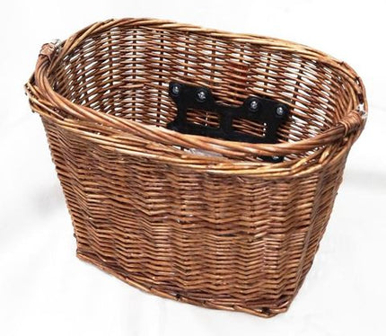 Wicker Bicycle Basket Front Rectangular With Handle 350mm X 260mm X 220mm Quick Release Brown Cycling Accessories For All Riders
