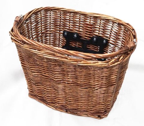Wicker Bicycle Basket Front Rectangular With Handle 350mm X 260mm X 220mm Quick Release Brown Cycling Accessories For All Riders