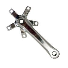 BICYCLE PARTS - RH CRANK 155MM, BCD 110MM, ALLOY HIGH POLISHED SILVER