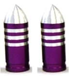 BICYCLE PARTS - VALVE CAP PURPLE BULLET STRIPE