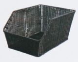 BICYCLE PARTS - BASKET, DARK POLYRATTAN WICKER, REAR, FIXED WITH FITTINGS, 450LX300WX220HMM