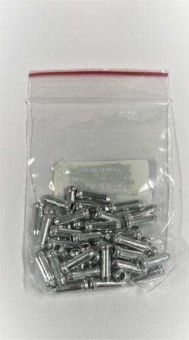 BICYCLE PARTS - CABLE END - INNER WIRE END CAP, 1.2MM - 1.8MM DIA, SILVER (BAG OF 50)